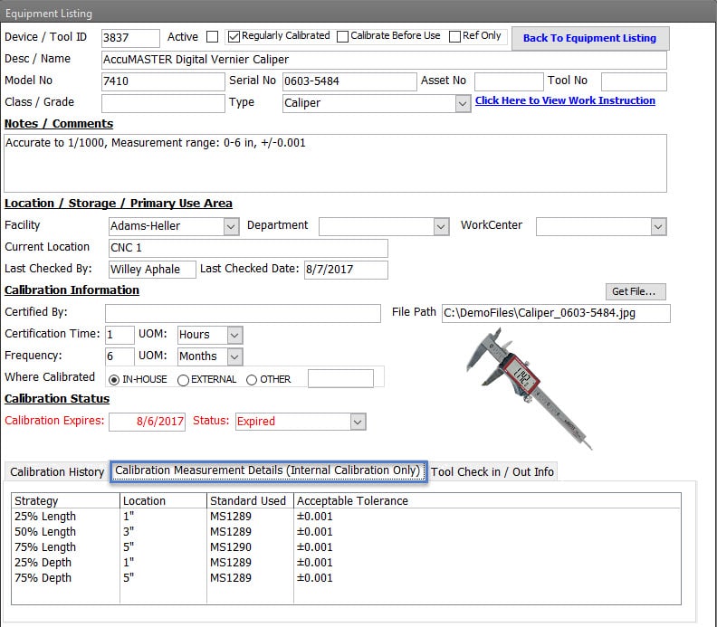 Calibration Management Software Device Tool Definition Calibration Strategy