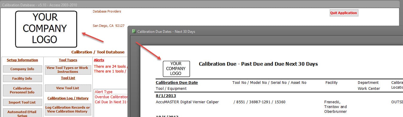 Calibration Management Software Setup - Company Info