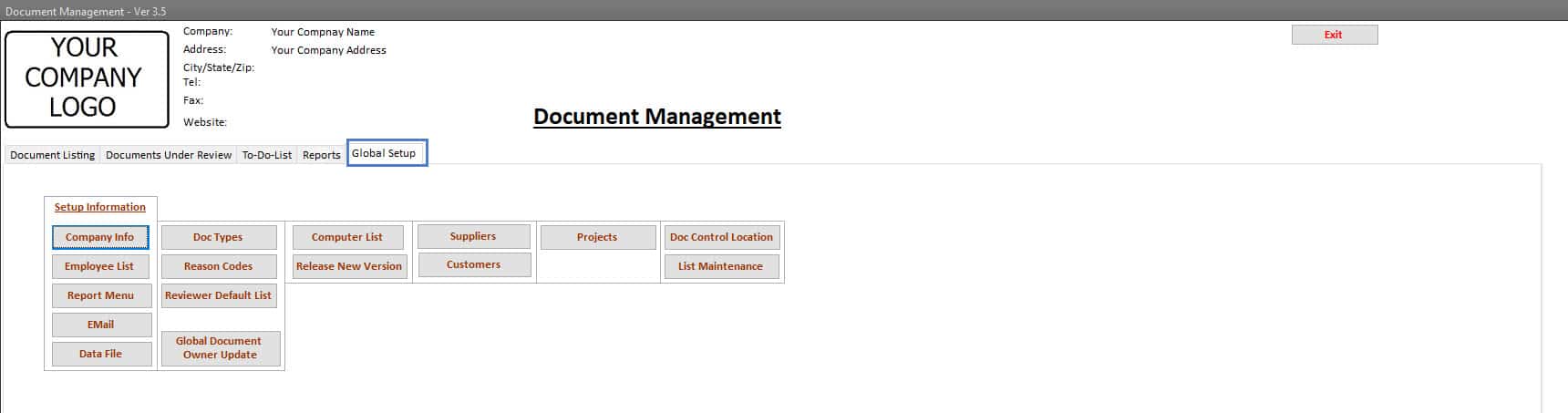 Document Management Setup