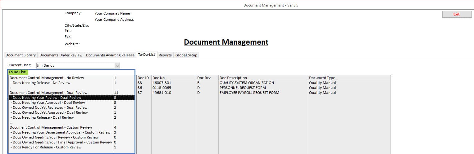 Document Management To Do List Summary